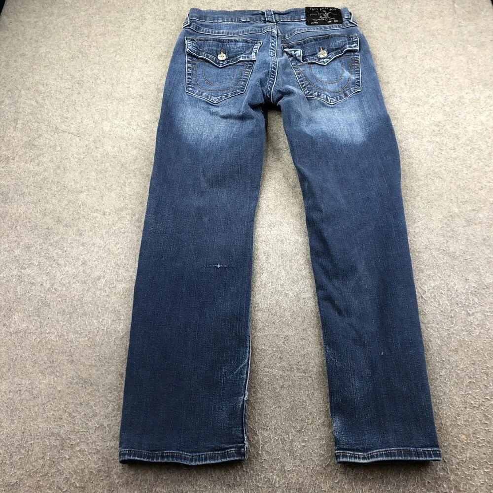 True Religion Ricky Jeans Mens 32x30 Blue Medium Wash Relaxed Straight Denim